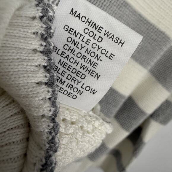 Market & Spruce Summer Sweater Women size XXL White Blue Striped Pullover - Picture 7 of 9